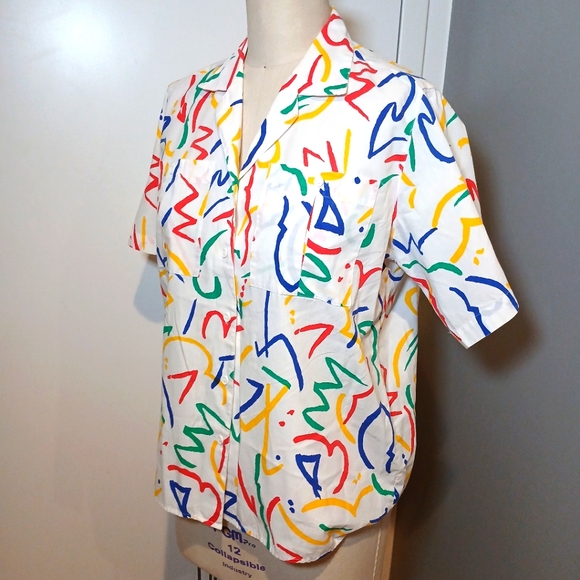 Westbound Vintage Buttton Down Colorful Blouse Size Small - Picture 3 of 6